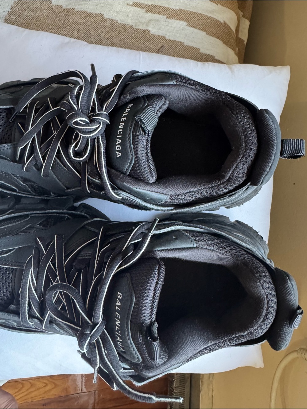 Balenciaga Men’s Black Track Sneakers with Reflective Trim - Picture 2 of 6